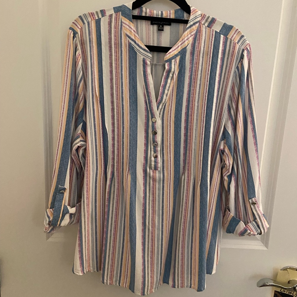 Ava & Grace Multicolor Striped Blouse